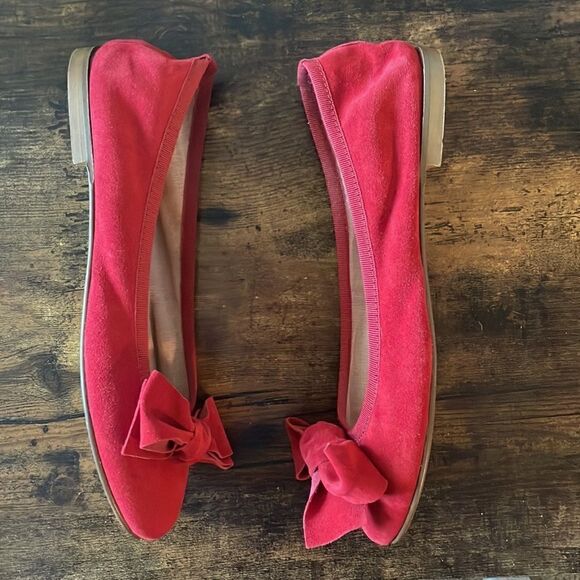 Otisopse Suede Red Bow Flats size 39/9 Made in Italy - Picture 4 of 6